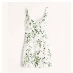 Abercrombie & Fitch Corset Seamed Linen Blend Mini Dress, Floral Size Medium